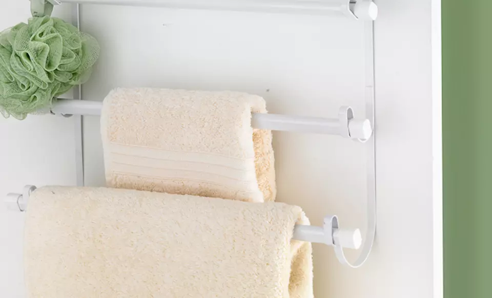 3-Tiered Over-the-Door Towel Rack. Free Returns. - Primary Image