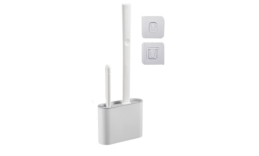Image 4: One or Two Packs of Wall-Mounted Toilet Cleaning Brush Kits