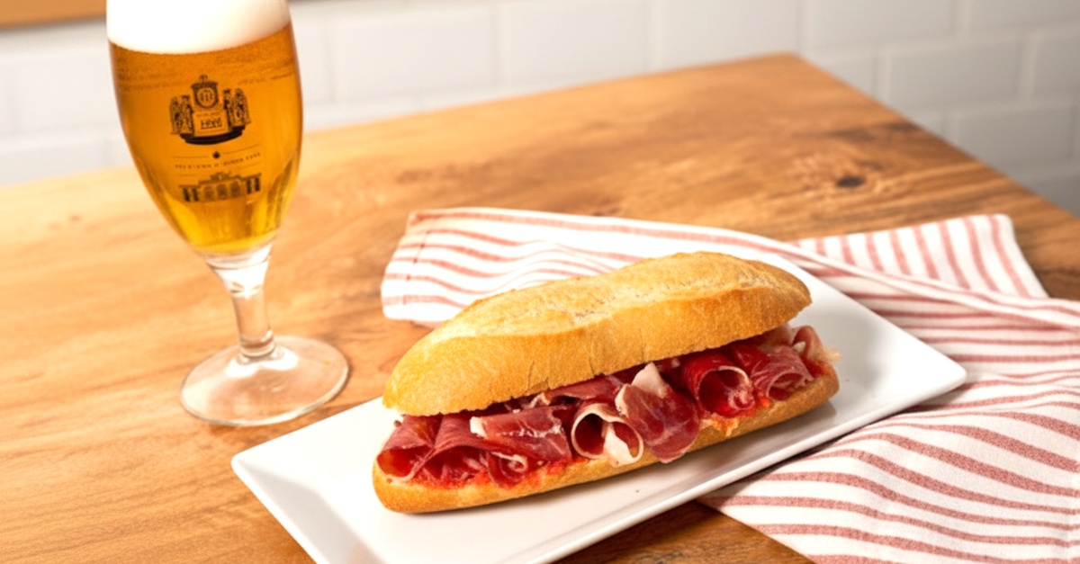 Bocadillos ibéricos y bebidas para 2 o 4 junto a la Puerta del Sol en Madrid