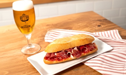 Para 2 personas: 2 bocadillos béricos y 2 bebidas - Pignic Ibérico