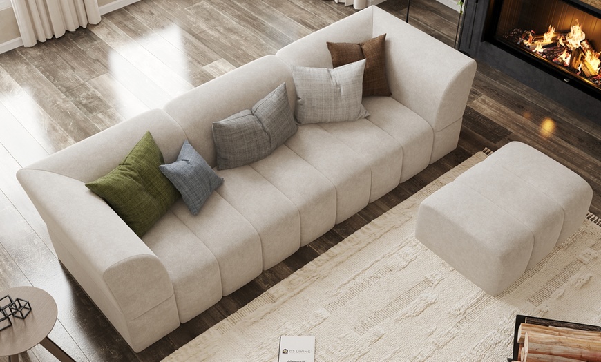 Image 5: Lena 3 Seater Fabric Sofa