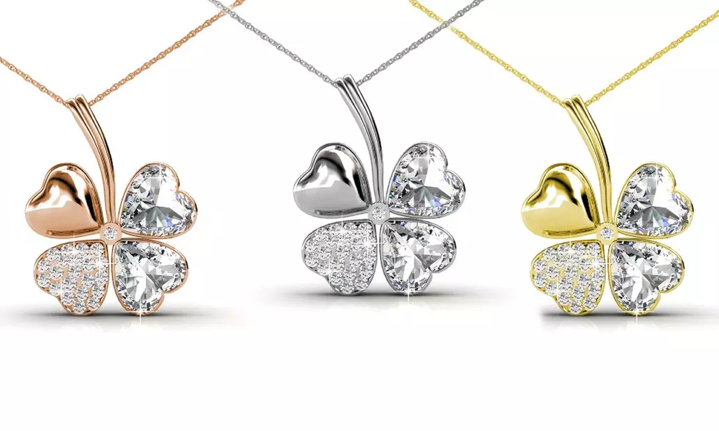 1x, 2x oder 3x Vierblättriges-Kleeblatt Halskette