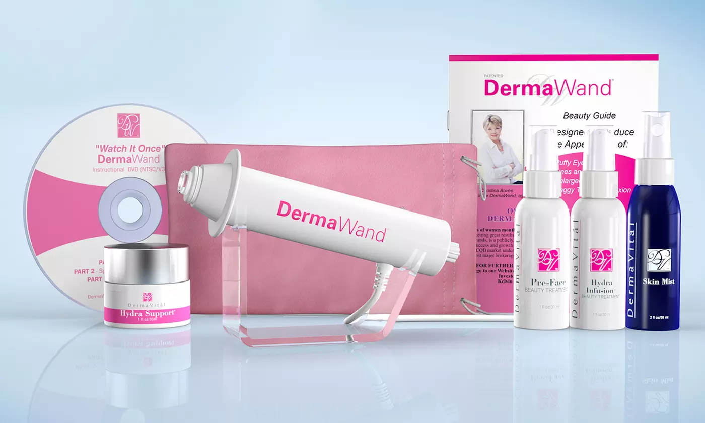 DermaWand Kit with Four Skincare Creams and a Pink Travel Case - Primary Image