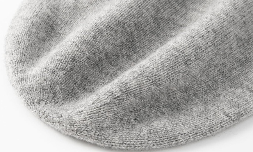 Image 11: 1x oder 2x Kaschmir Slouchy Beanie Strickmütze