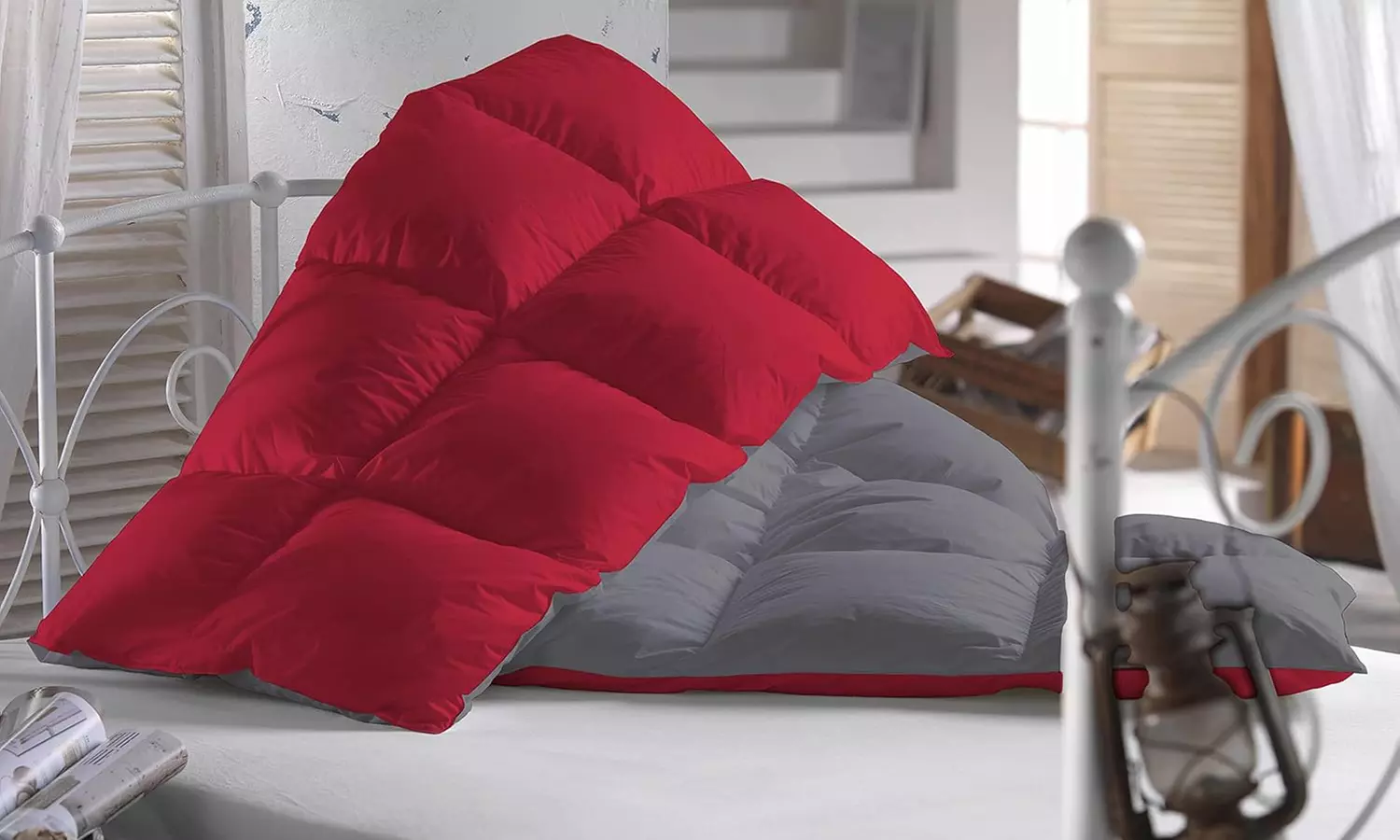 Couette d’hiver réversible avec 90% plumes d’oie