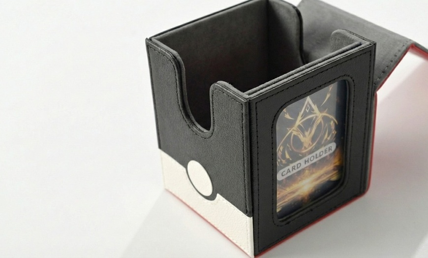 Image 2: PU Leather Trading Card Deck Box with Dividers