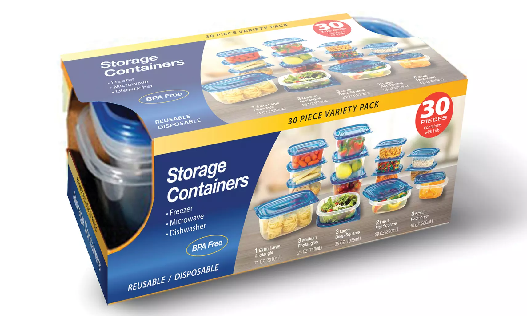 30-Piece Set of Food-Storage Containers - Second Medium