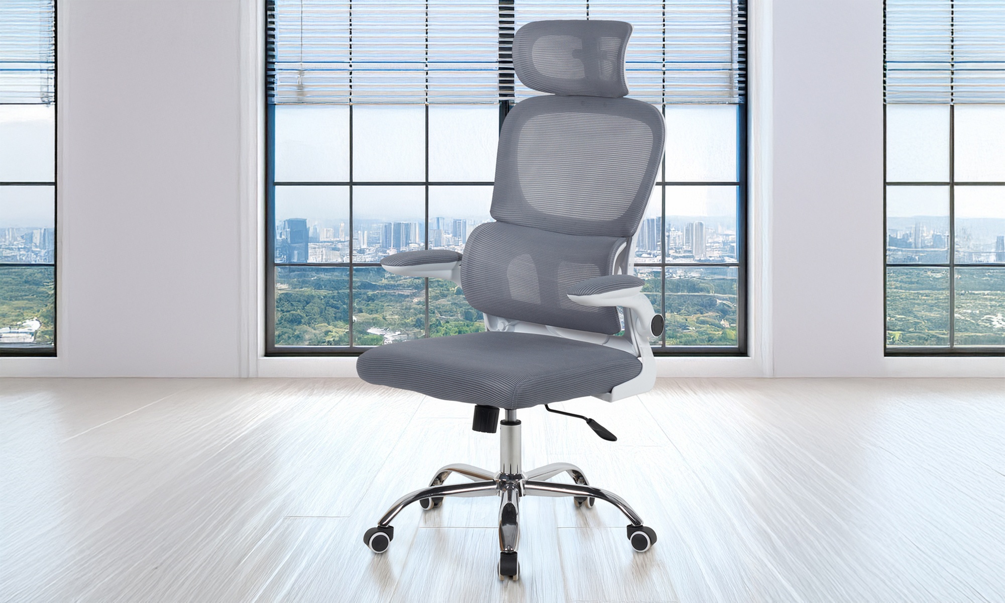 Silla de oficina ergonómica con soporte lumbar y respaldo ajustables