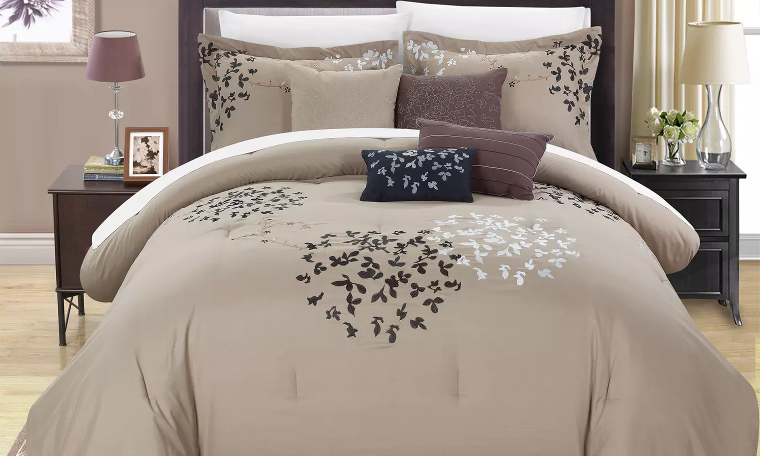 Chatton Oversized and Overfilled Embroidered Comforter Set (8-Piece) - Primary Image