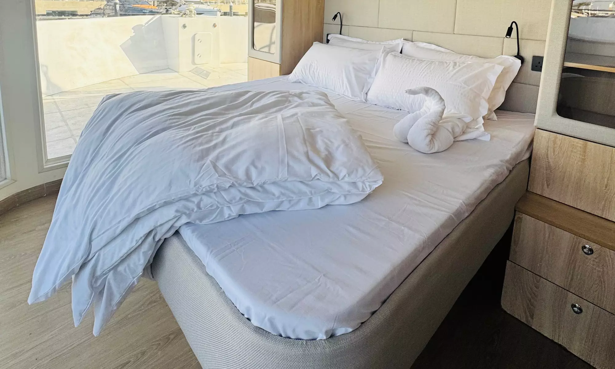 Luxury Boat Room Camping for One, Two, or Three Night Stay w Breakfast