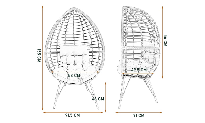 Image 14: Outdoor Rattan Standing Egg Chairs