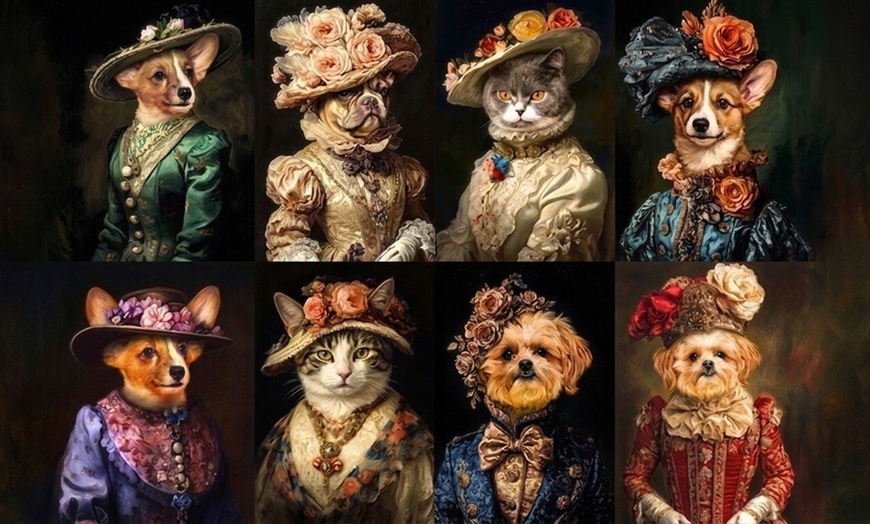 Image 3: Custom Royal Pet Portrait: Renaissance Digital File