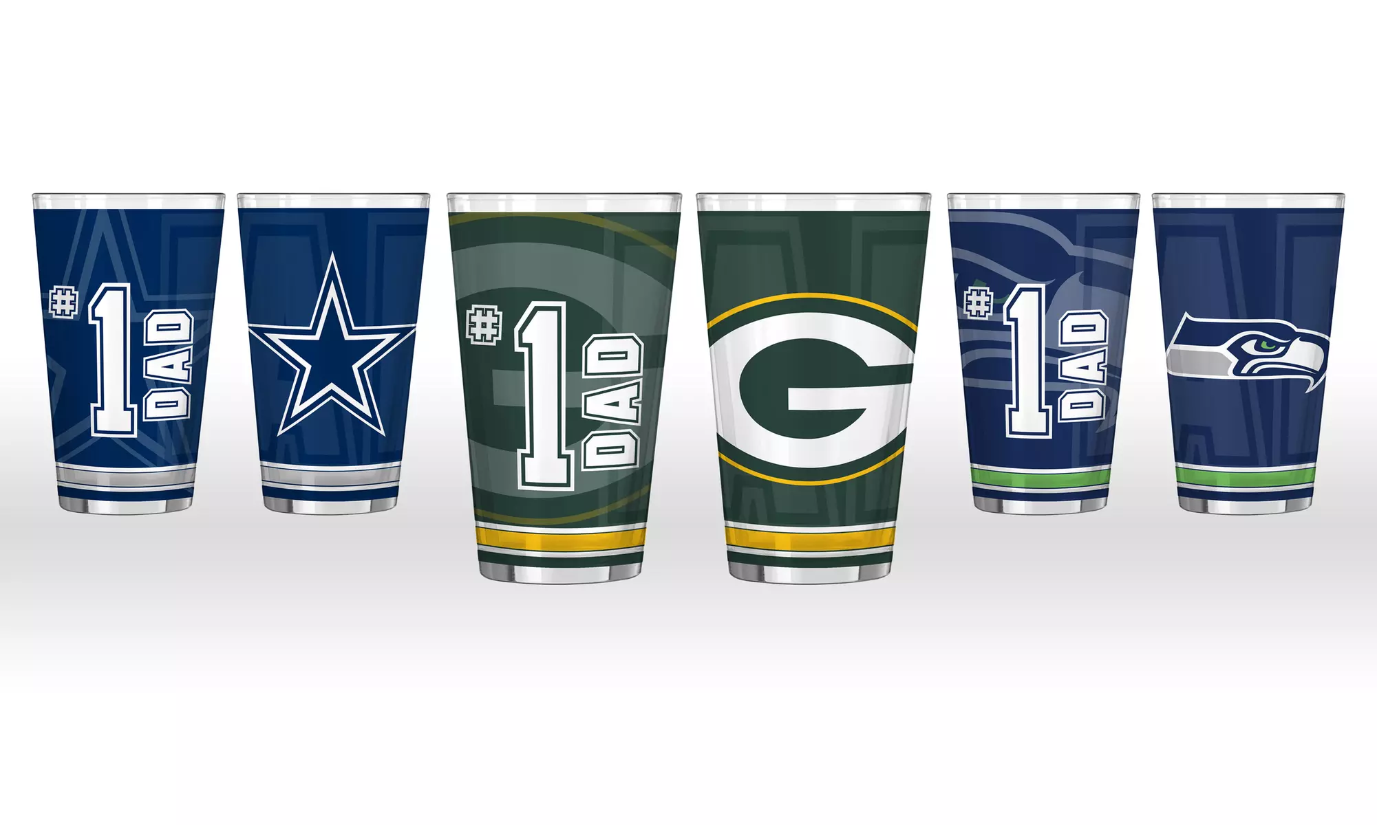 2-Pack of NFL Team #1 Dad Pint Glasses - Primary Image
