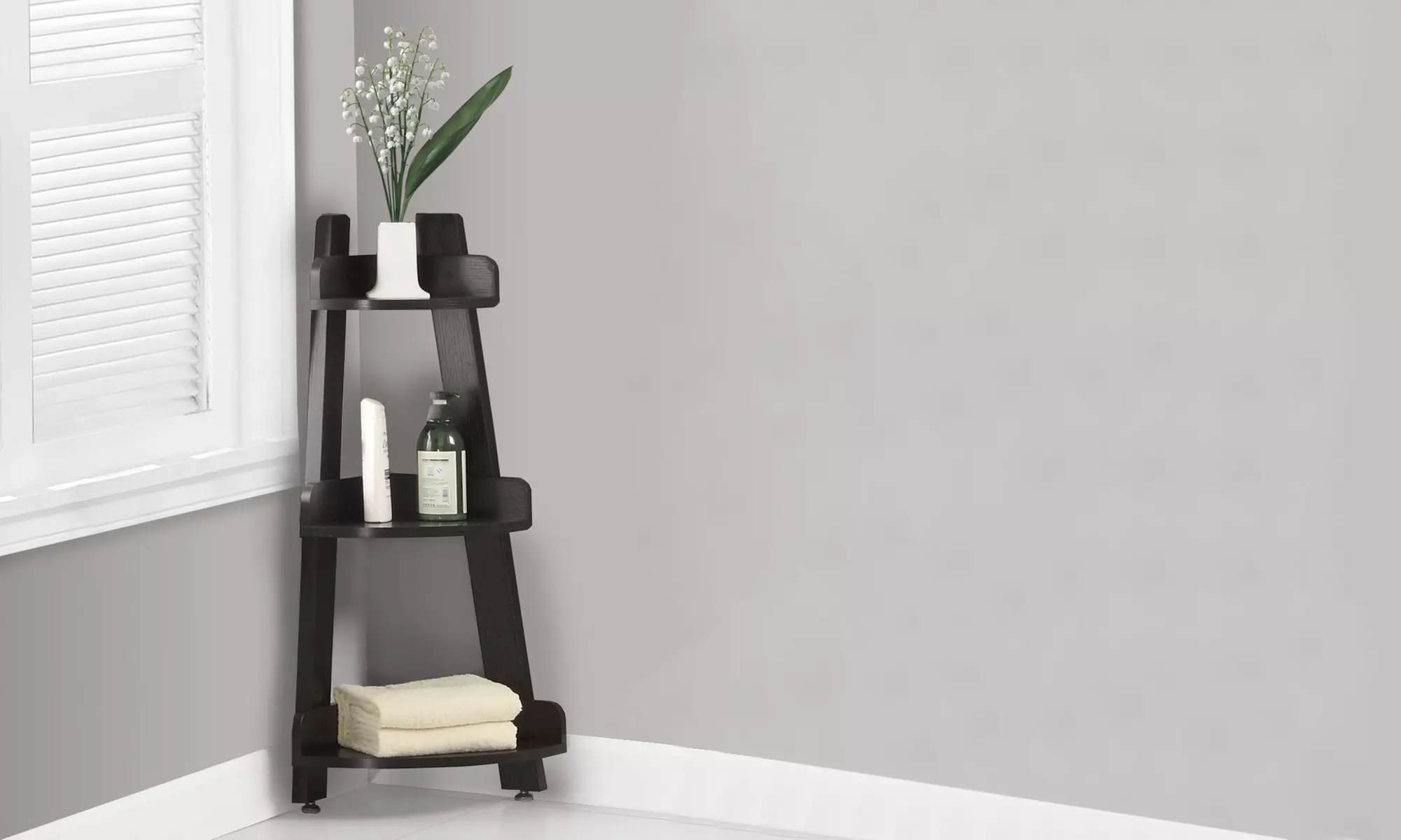 Round-Corner Bath Étagère Shelves - Second Medium
