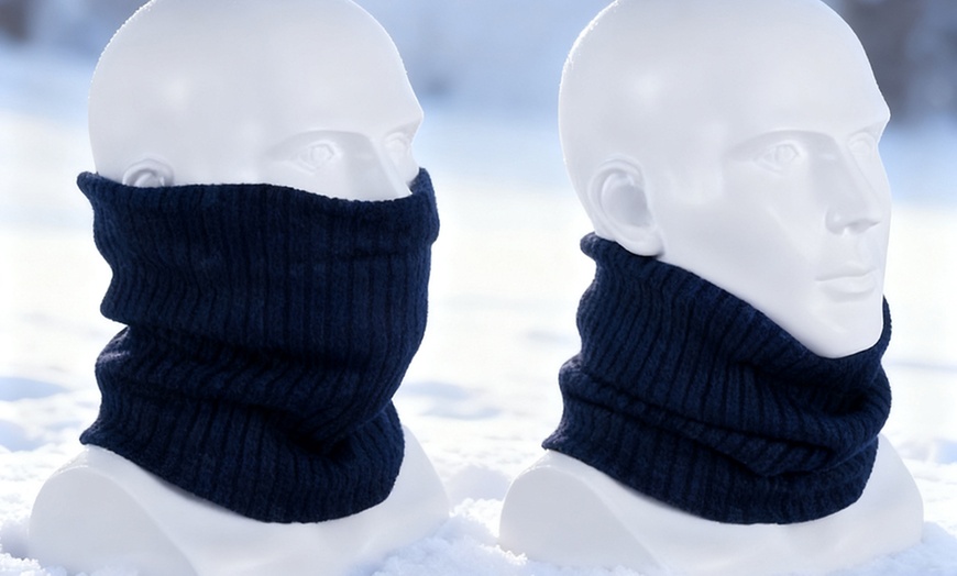 Image 7: Winter Snood Neckerchief Knitted Fleece Neck Warmer