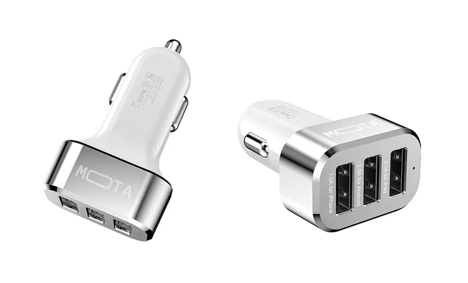 MOTA High-Speed 3-Port 5.1-Amp USB Car Charger for Tablets and Smartphones - Second Medium