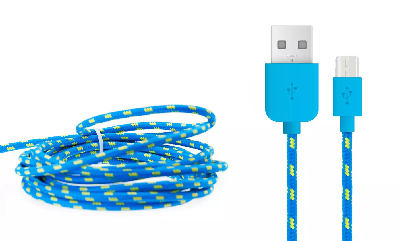 1 m oder 3 m AllesMobiel umflochtenes USB-Ladekabel – Lightning, 30 Pin oder Micro-USB - Second Medium