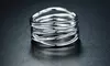18K White Gold Plated 5-Row Ring By Sevil