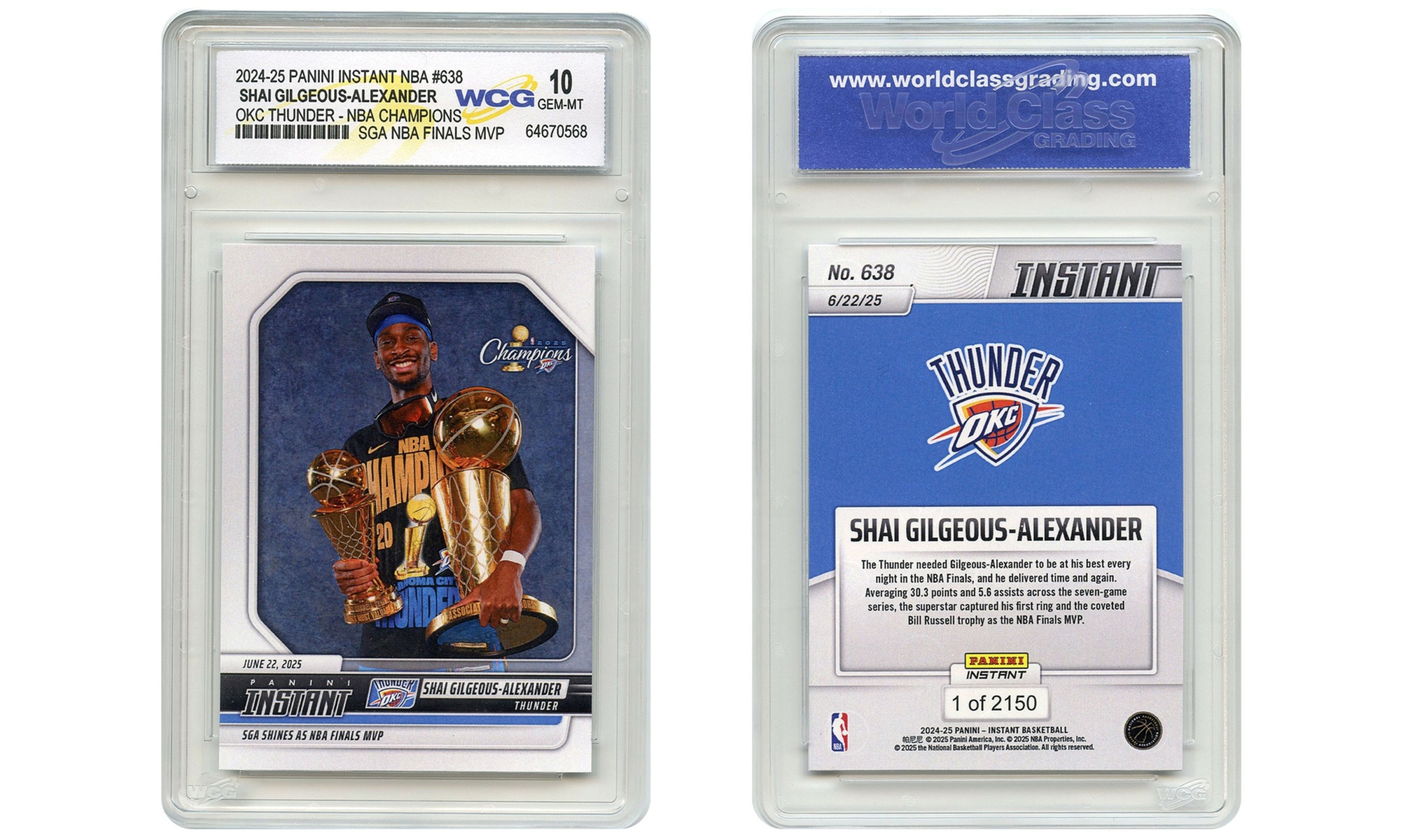 2025 Panini Card #638 Shai Gilgeous-Alexander SGA Thunder NBA Finals MVP - GM10