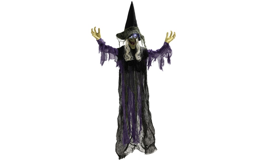 Image 29: Outsunny Voice Activated Halloween Animatronics Witch