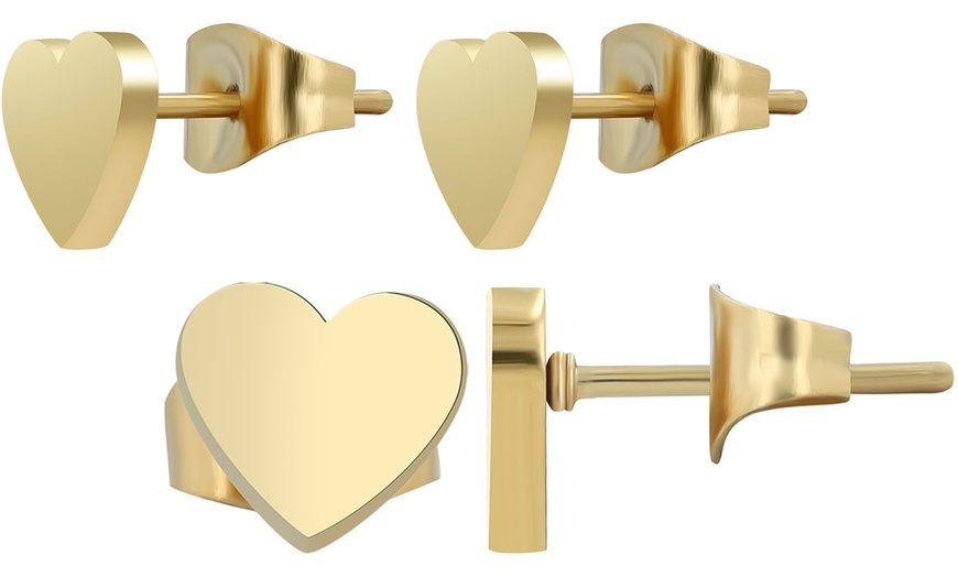 Image 9: Pendientes elegantes de acero inoxidable tipo botón