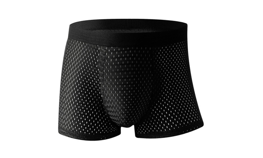 Image 3: Four-Piece Ice Mesh Soft Breathable Boxers for Men