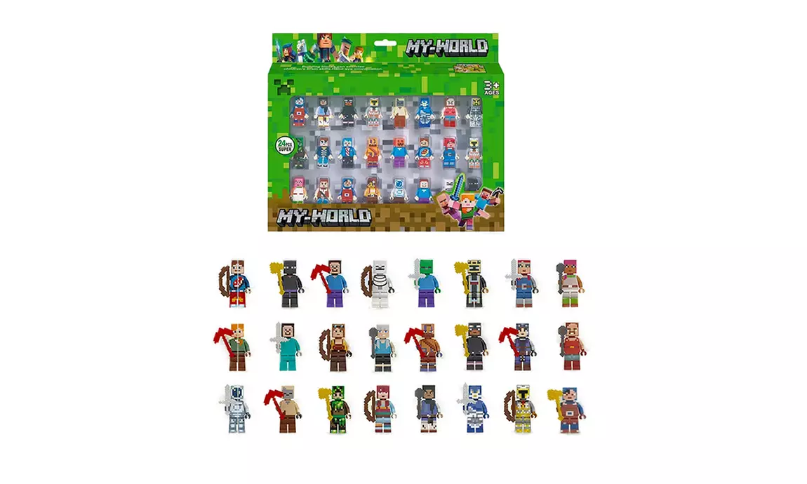 Set di 24 Minifigure Ispirate a Minecraft