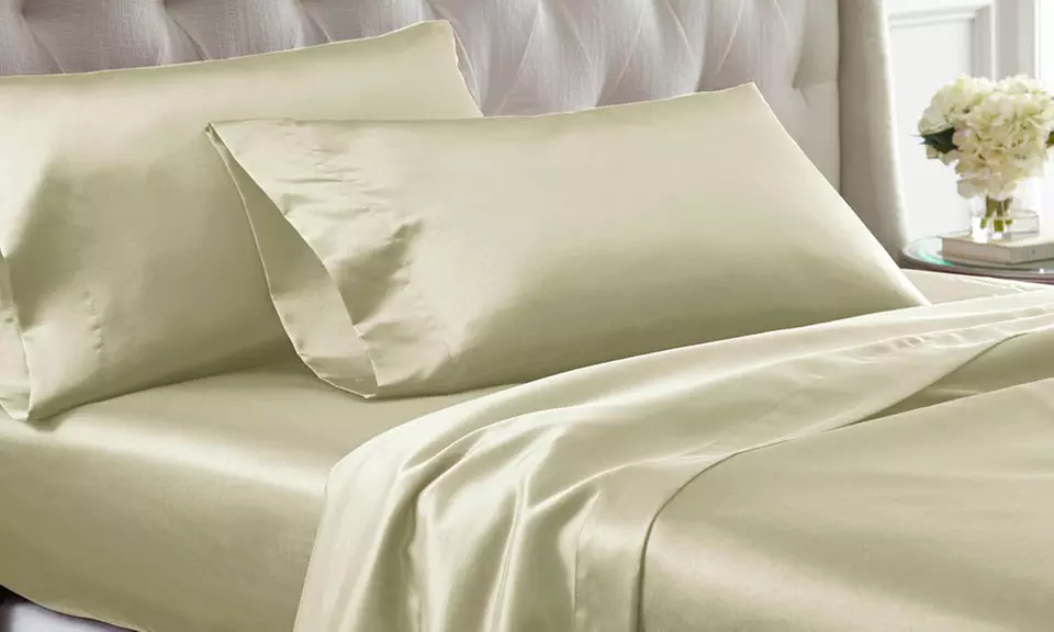 Clearance — Satin Dreams Solid Satin Sheet Set (4-Piece) - Primary Image