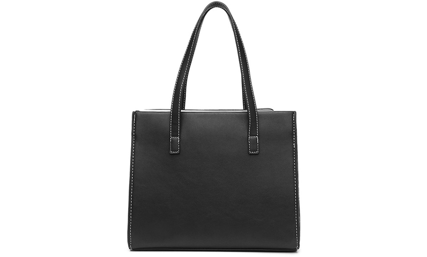 Image 10: Miss Lulu Schultertasche mit kontrastierendem Panel für Damen