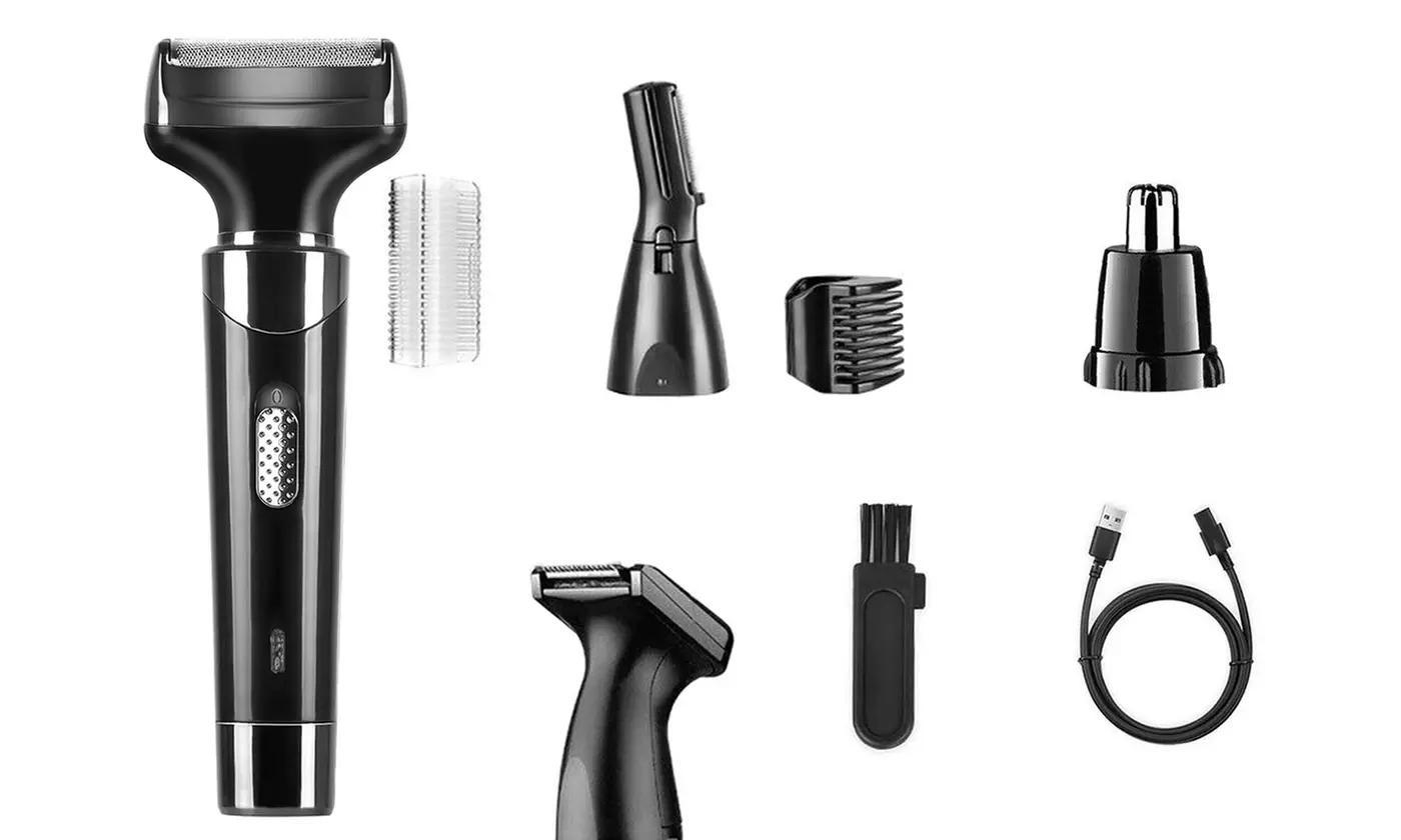iMounTEK Men's 4-in-1 Electric Cordless Rotary Razor Trimmer Shaver Grooming Kit
