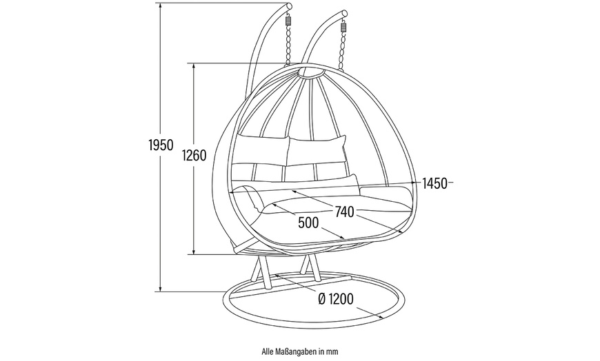 Image 3: Home Deluxe zwarte polyrattan hangstoel 