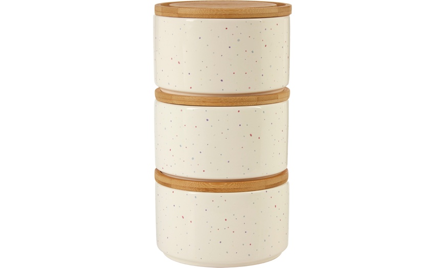 Image 10: Three Stackable Storage Canisters