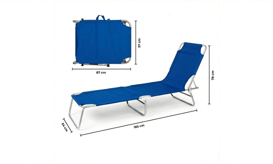 Image 2: Ensemble de 2 chaises longues réglables