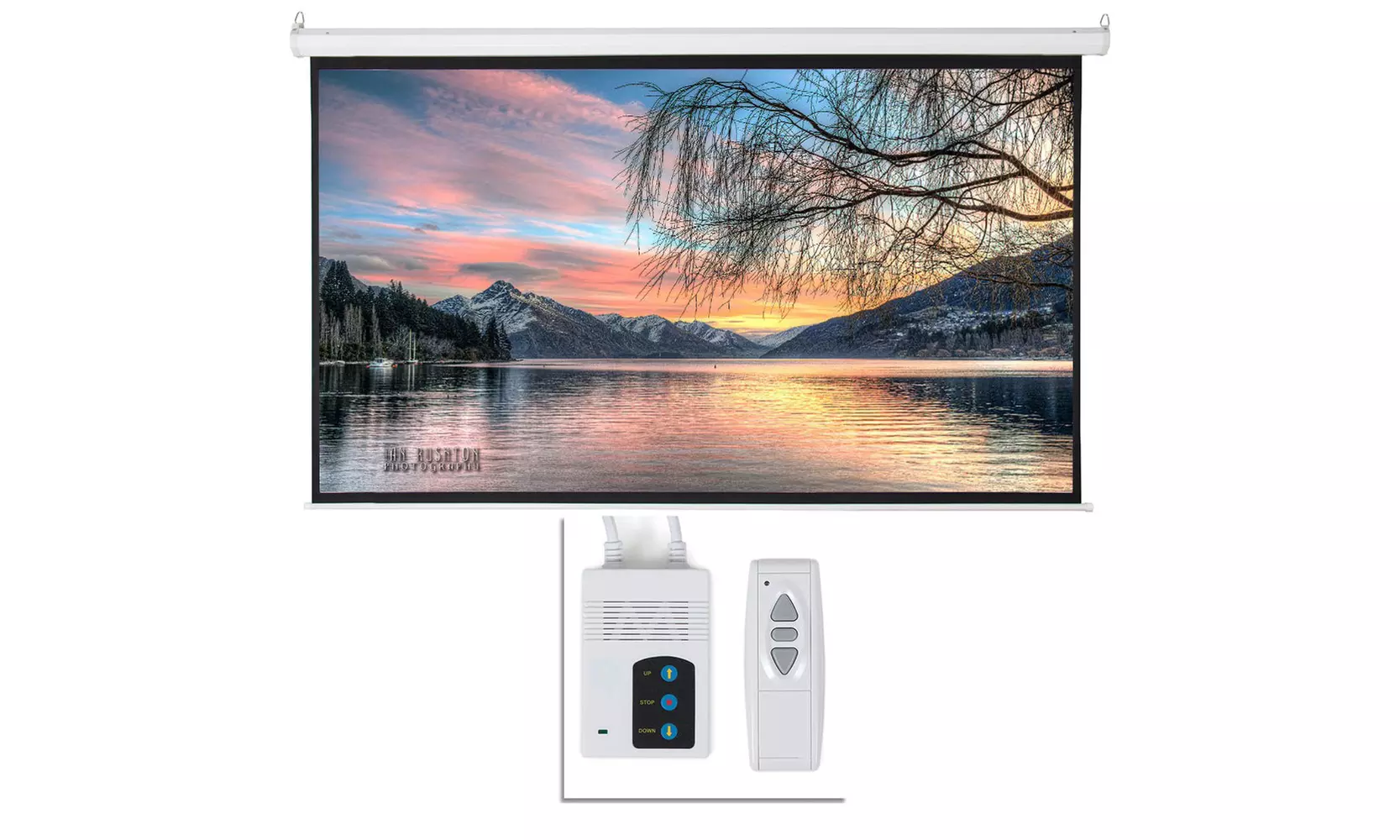 92" 16:9 Viewing Area Motorized Projector Screen Matte