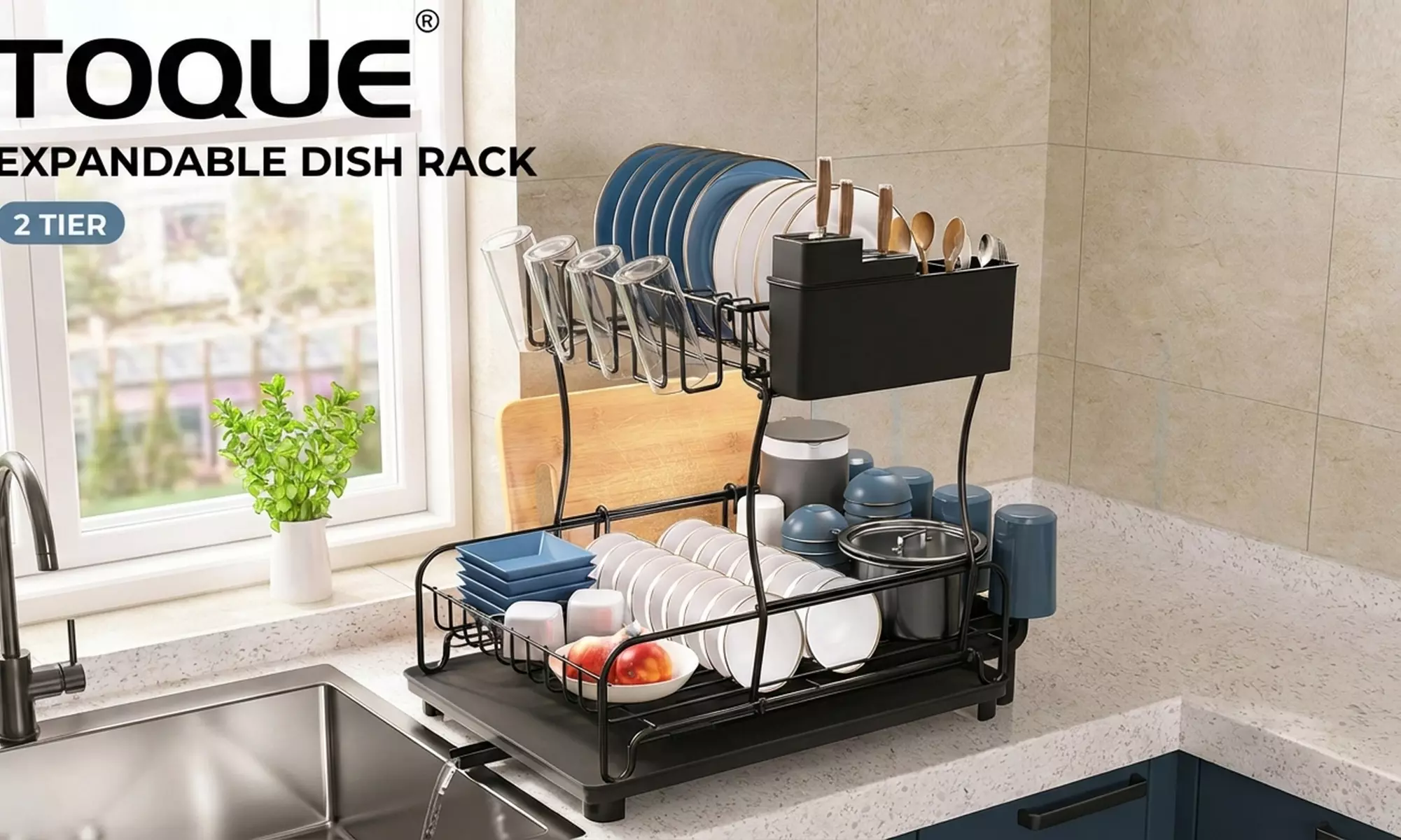Toque Premium Rust-Resistant Kitchen Dish Drying Racks