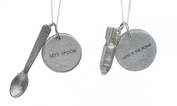 Valentine's Day: Jewelgram Necklace Made from Cleared Scrap Bomb Metal from Article 22  - Primary Image
