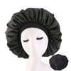 Image 2: Extra Large Long Hair Care Satin Bonnet Cap Night Sleep Hat Head Wrap Cover