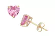 Paris Jewelry 10k Yellow Gold Plated 1/2Ct Heart Created Gemstones Stud Earrings - Second Medium