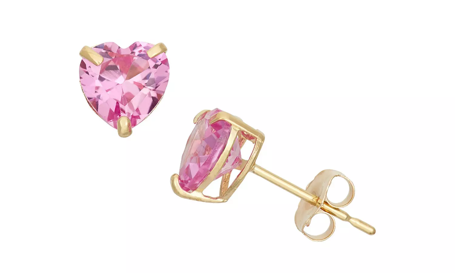 Paris Jewelry 10k Yellow Gold Plated 1/2Ct Heart Created Gemstones Stud Earrings