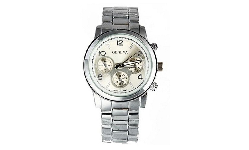 Image 3: Stainless Steel Geneva Watches