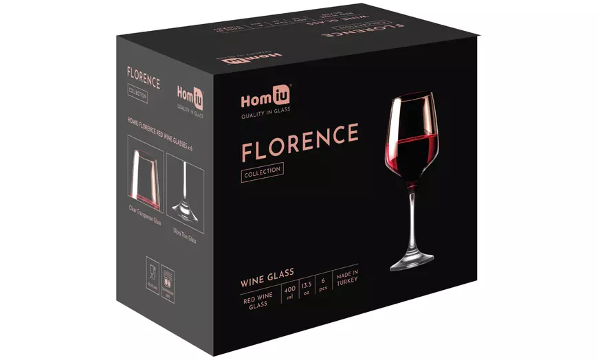 Image 19: Homiu Florence Glassware; Wine Glasses, Flutes, Whiskey or Highball