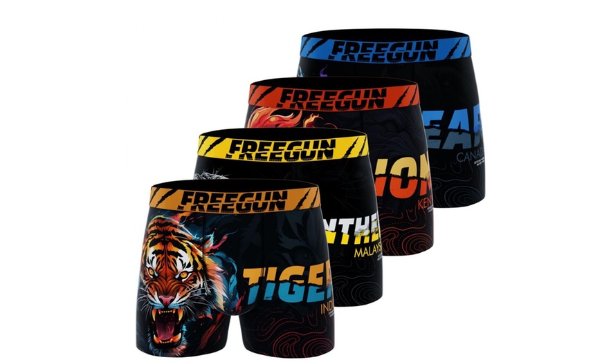 Image 6: Lot de 4 boxers microfibre FREEGUN divers univers pour homme