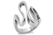 Women's High Polished Stainless Steel 316 Wave Cocktail Fashion Ring - Second Medium