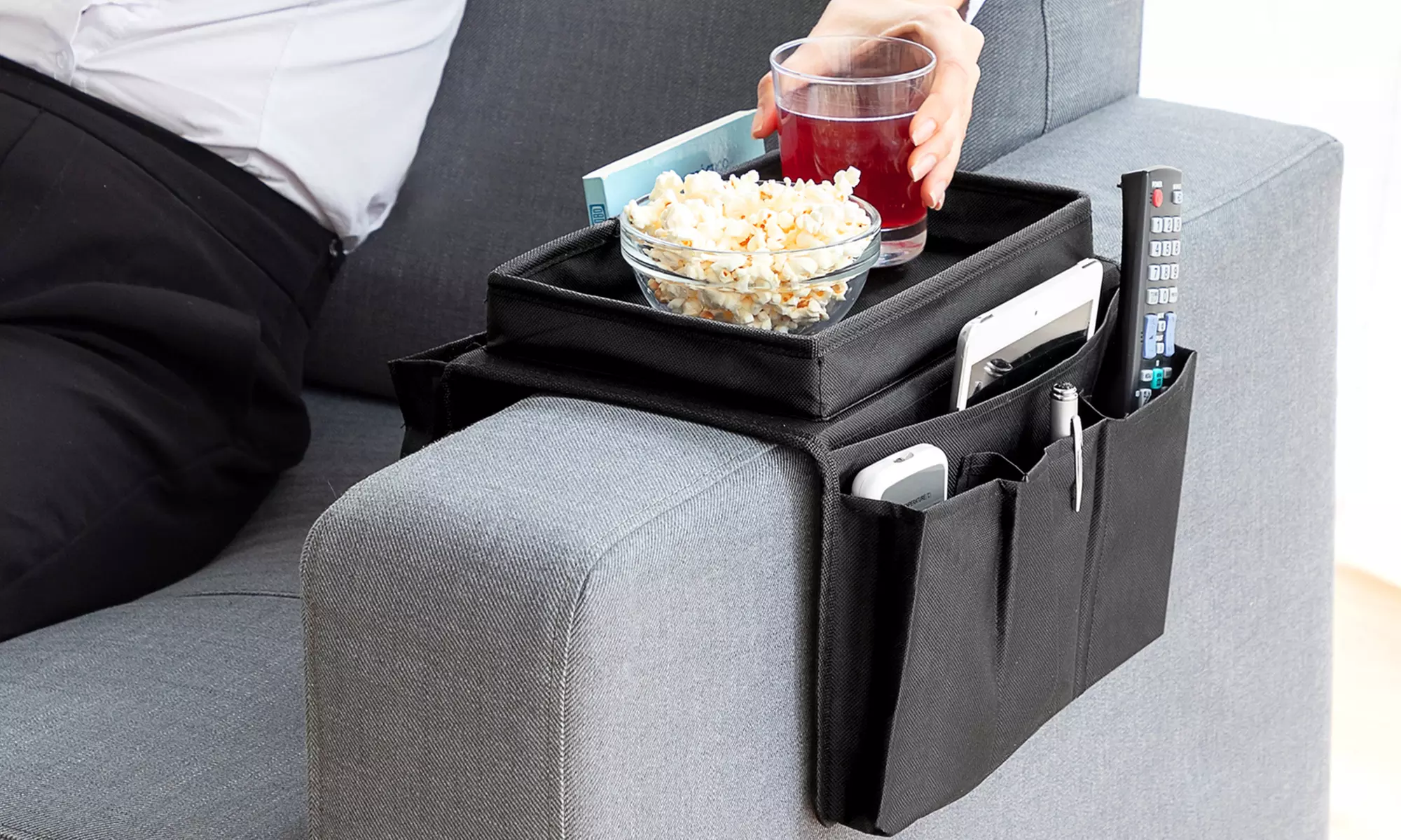 1 o 2 organizer con tasche laterali per divano - Primary Image