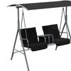 Image 8: Outsunny Two-Seater Garden Swing Chair in Beige or Black