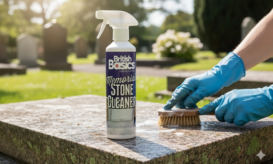 Image 1: One or Two Packs of BritishBasics Memorial Headstone Cleaners 500ml