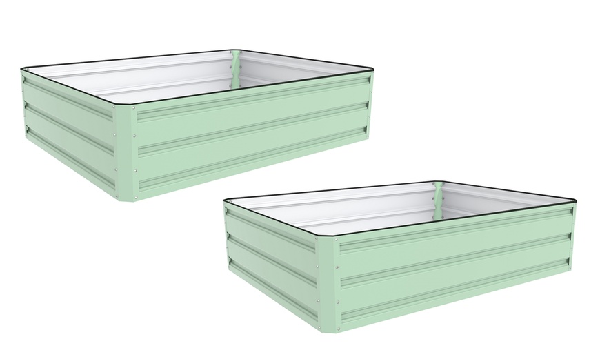 Image 7: One or Two Metal Raised Bed Planters