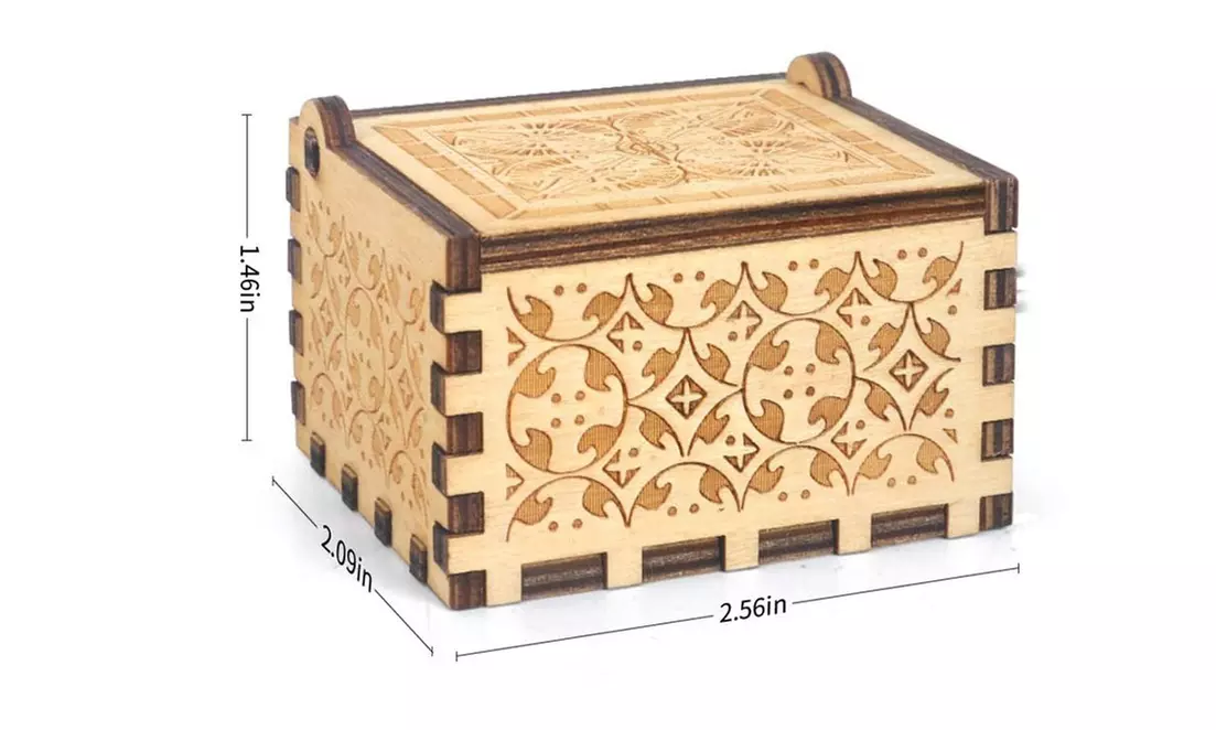Wooden Music Box Hand Crank Engraved Vintage Toy Kids Gift-You Are My Sunshine