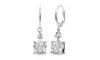 7mm Cushion-cut Cubic Zirconia Sterling Silver Dangle Leverback Earrings