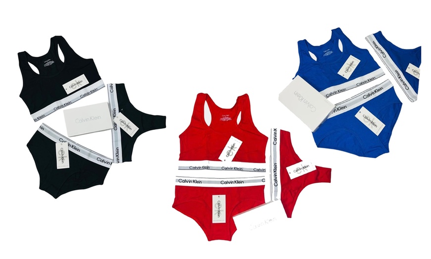 Image 1: Calvin Klein Three Pieces Bralette Thong Bikini Set